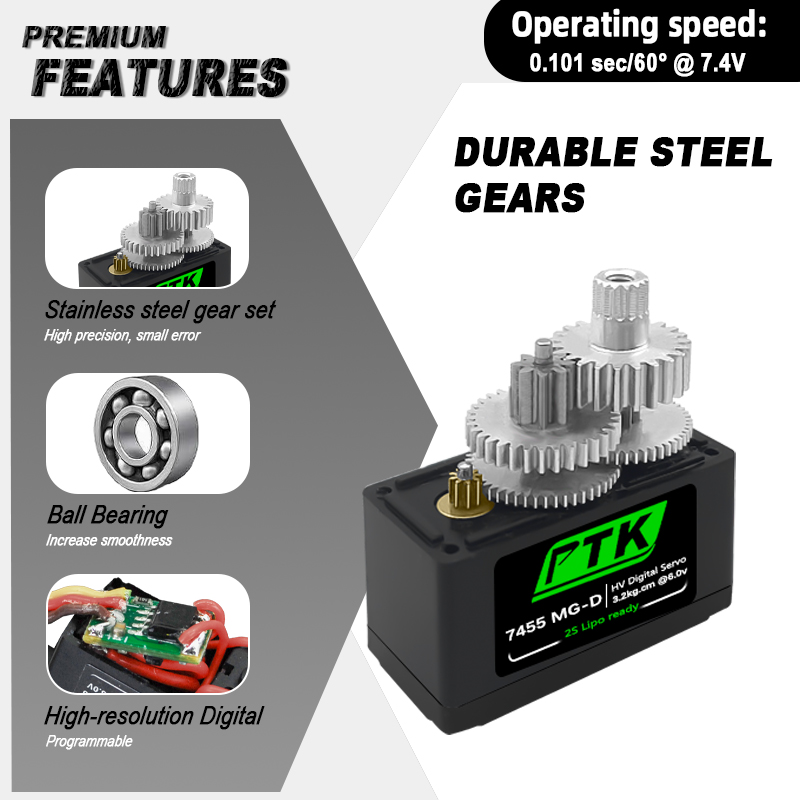 PTK 7455MG-D servo 12g Digital – обзор и цена Rc Hobby Grade
