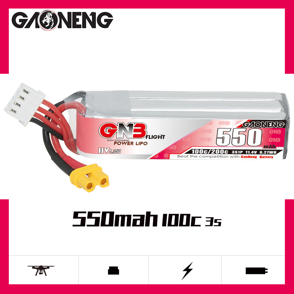 GNB HV 11.4V 550mAh 100C/200C  – обзор и цена Fpv Racing Quadcopter