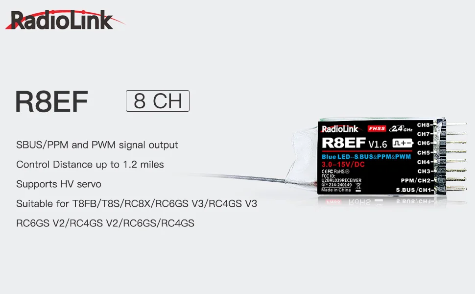 Radiolink R8EF Receiver 2.4G 8 – обзор и цена Receiver Sbus 8Ch