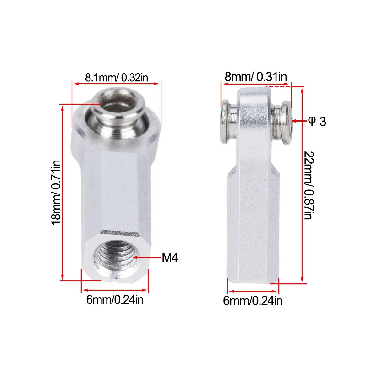 4Pcs Metal M4 Link Rod Joint B – обзор и цена Rc Crawler 4X4