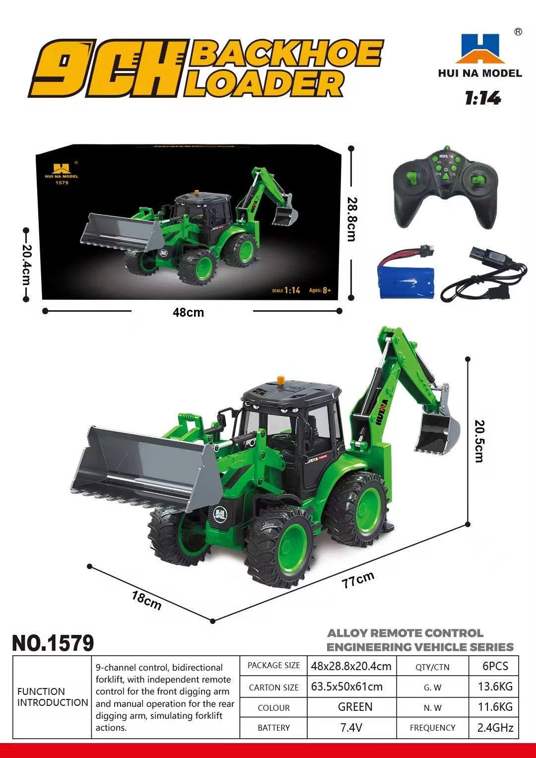 US Sale HUINA 1/14 1579 Remote – обзор и цена Rc Hobby Excavator